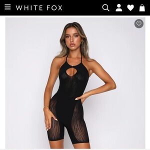 White fox keep them guessing romper bodysuit